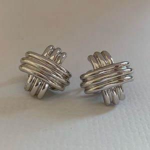 Tiffany & Co. 18k White Gold X Crossover Earrings